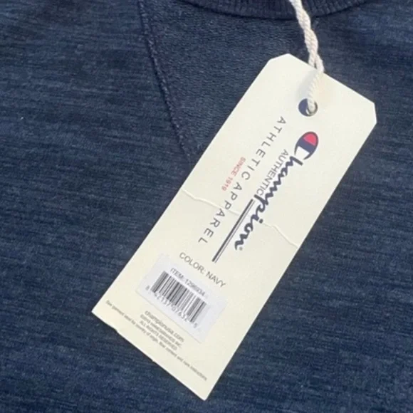 NEW Champion Men's Crew Neck Deep Navy Blue Sweater Sporty Athleisure Sz Small - Picture 3 of 6